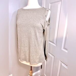 Cold Shoulder Studded Sweater